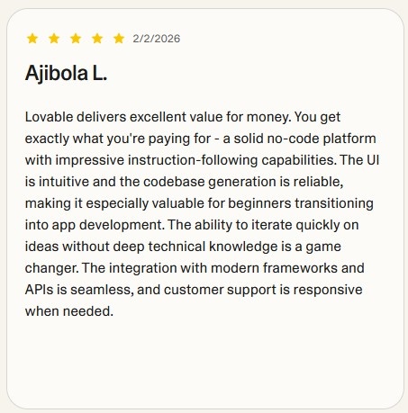 Lovable-Reviews-&-User-Ajibola-L.